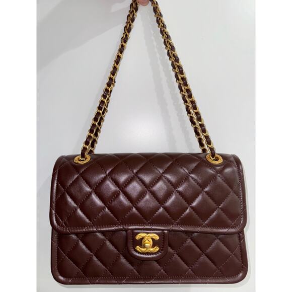 Chanel 24K Sweet Crush Flapbag Dark Brown Large CC Gold Classic Shoulder Bag - Picture 6 of 16